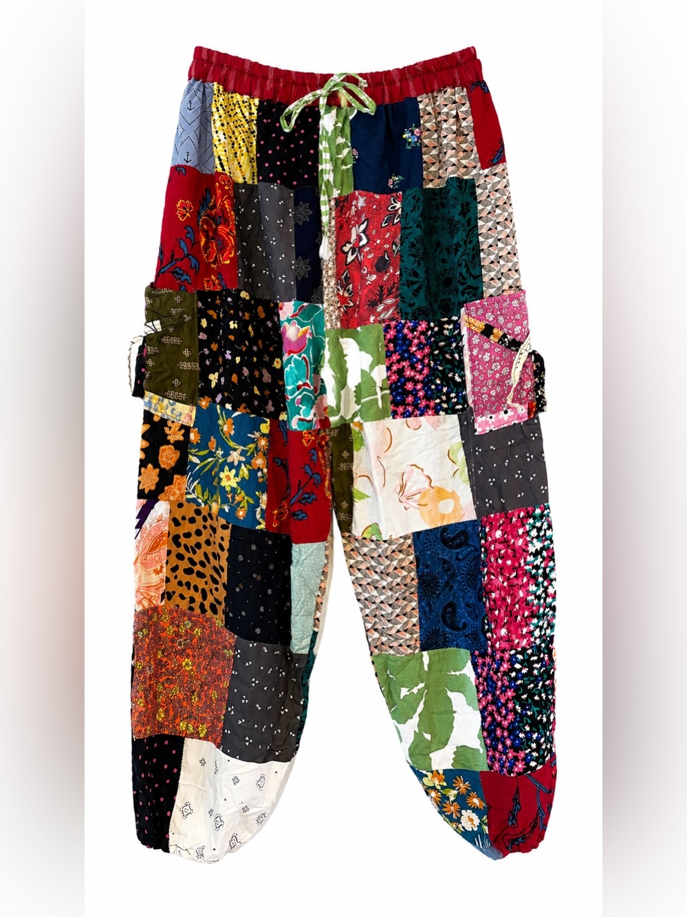 Boho Patchwork Wide-Leg Pants - Multi Color